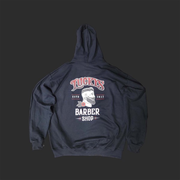 Lucky's Barbershop Man Logo Hoodie - Image 2